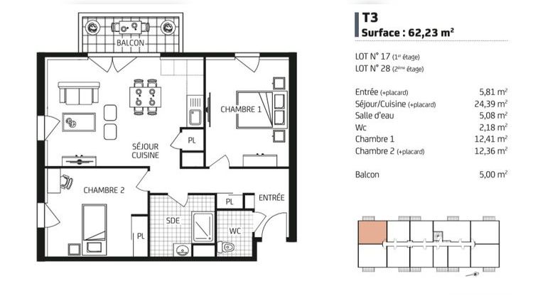 Ma-Cabane - Vente Appartement QUIMPER, 62 m²