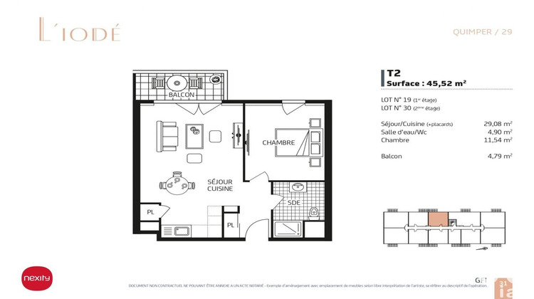 Ma-Cabane - Vente Appartement Quimper, 45 m²