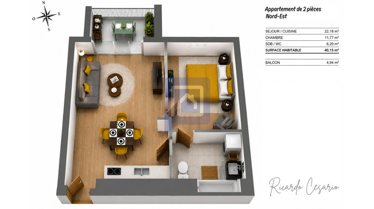 Ma-Cabane - Vente Appartement QUIMPER, 40 m²