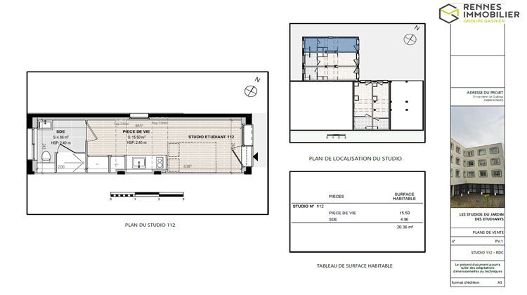 Ma-Cabane - Vente Appartement RENNES, 20 m²