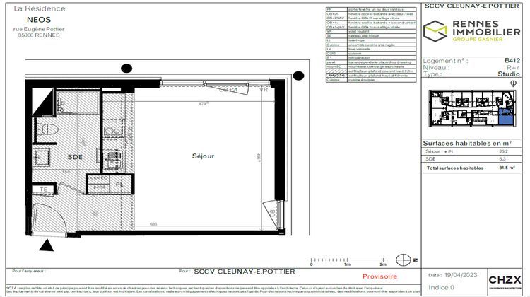 Ma-Cabane - Vente Appartement RENNES, 31 m²