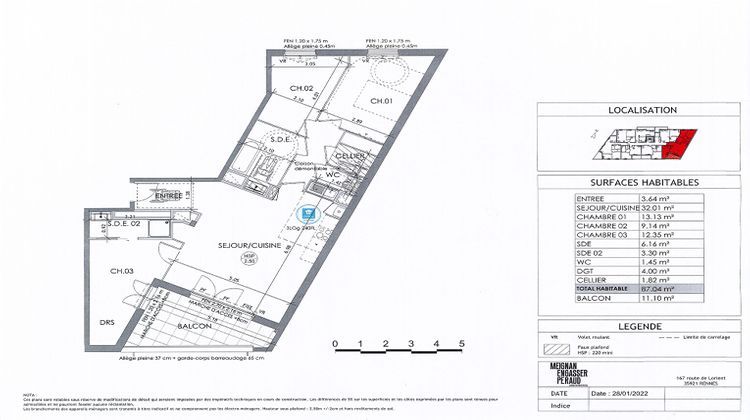 Ma-Cabane - Vente Appartement RENNES, 87 m²