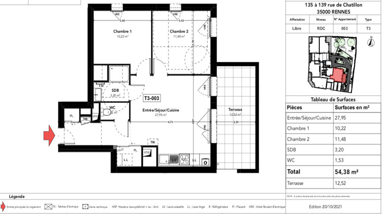 Ma-Cabane - Vente Appartement RENNES, 54 m²