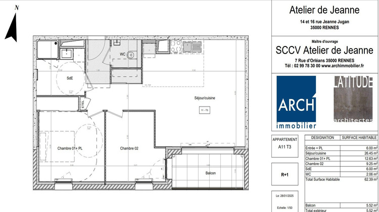 Ma-Cabane - Vente Appartement Rennes, 63 m²
