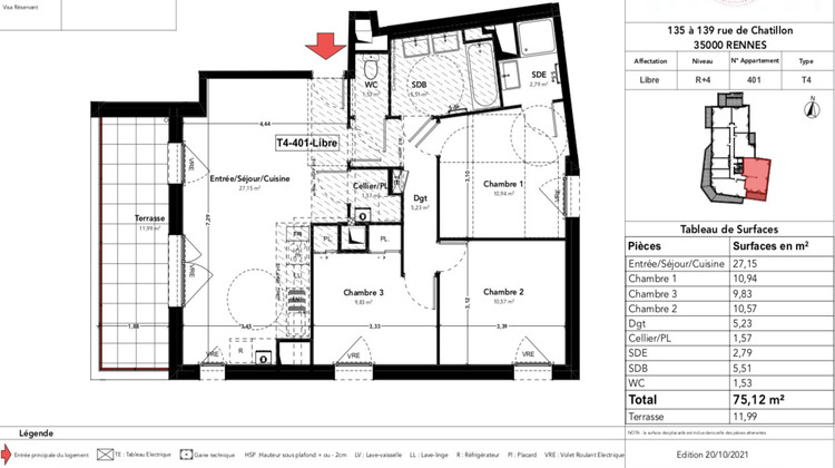 Ma-Cabane - Vente Appartement RENNES, 75 m²