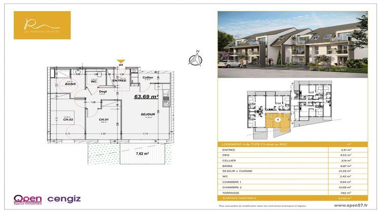 Ma-Cabane - Vente Appartement Rettel, 63 m²