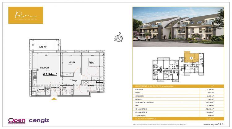 Ma-Cabane - Vente Appartement Rettel, 61 m²