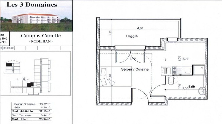 Ma-Cabane - Vente Appartement Rodilhan, 24 m²