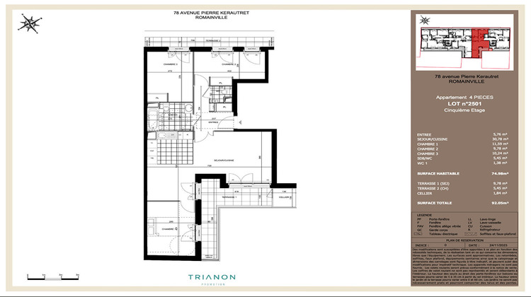 Ma-Cabane - Vente Appartement ROMAINVILLE, 75 m²