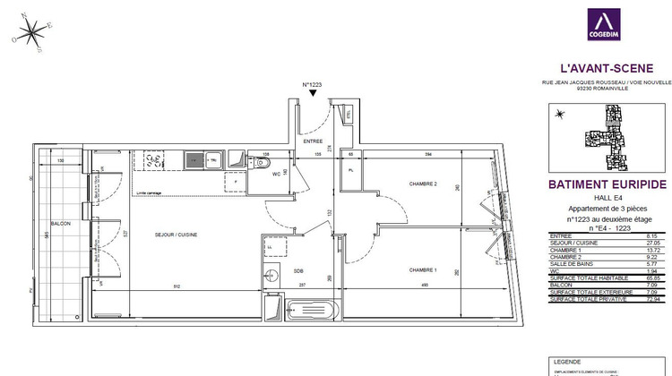 Ma-Cabane - Vente Appartement ROMAINVILLE, 72 m²