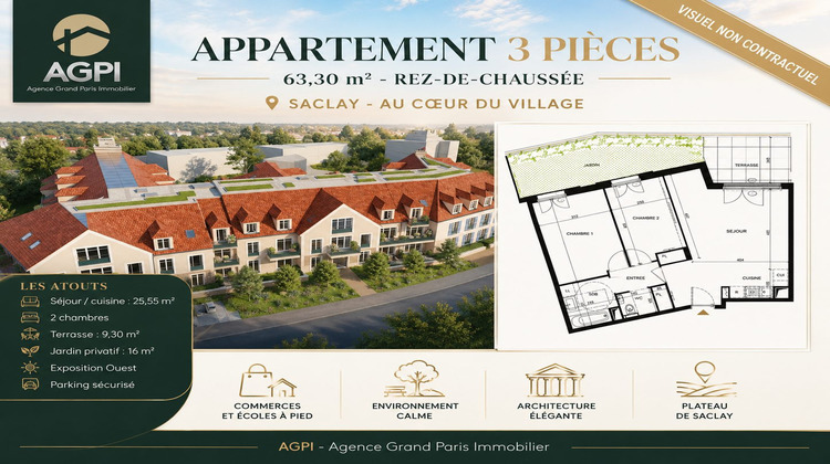 Ma-Cabane - Vente Appartement Saclay, 63 m²