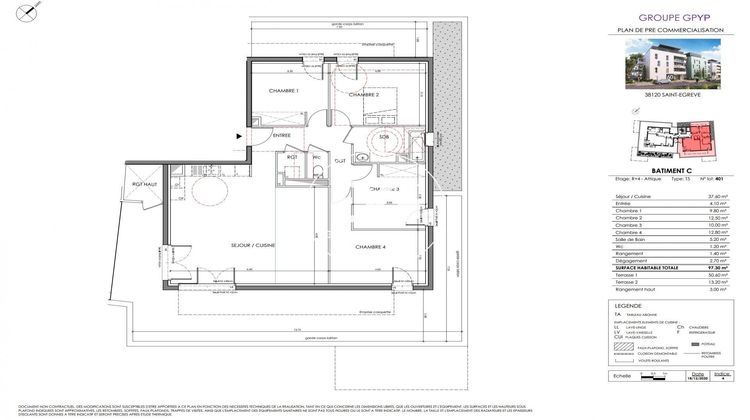 Ma-Cabane - Vente Appartement Saint-Égrève, 97 m²