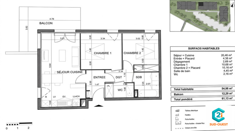 Ma-Cabane - Vente Appartement Saint-André-de-Cubzac, 54 m²