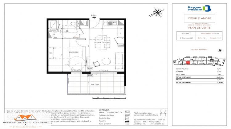 Ma-Cabane - Vente Appartement Saint-André-de-la-Roche, 38 m²