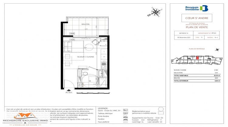 Ma-Cabane - Vente Appartement Saint-André-de-la-Roche, 22 m²