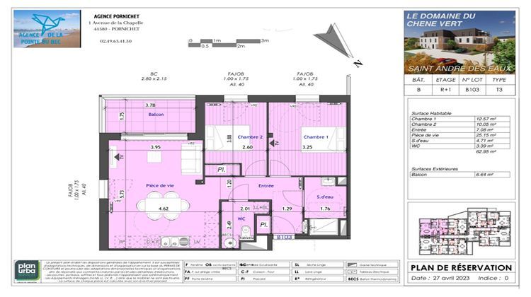 Ma-Cabane - Vente Appartement SAINT-ANDRE-DES-EAUX, 62 m²