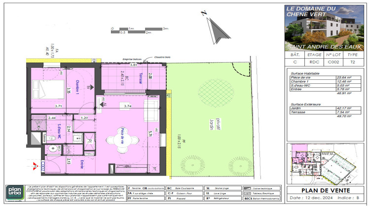 Ma-Cabane - Vente Appartement SAINT-ANDRE-DES-EAUX, 46 m²
