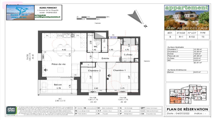 Ma-Cabane - Vente Appartement SAINT-ANDRE-DES-EAUX, 63 m²