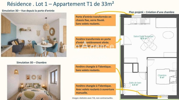 Ma-Cabane - Vente Appartement SAINT GILLES CROIX DE VIE, 33 m²