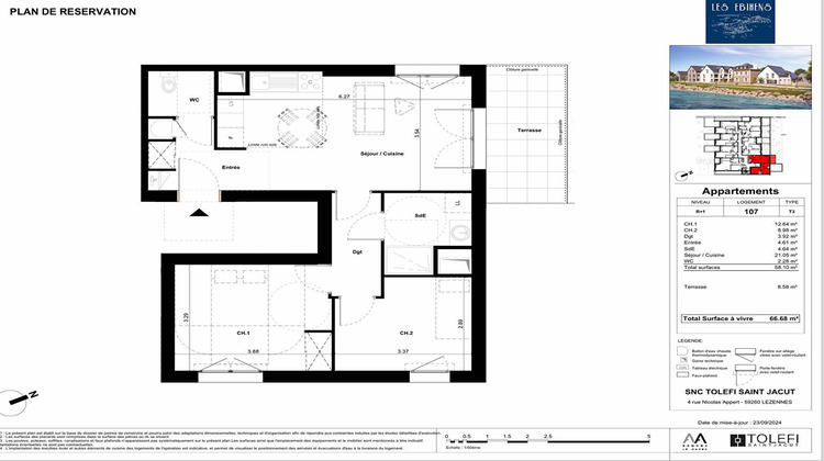 Ma-Cabane - Vente Appartement SAINT-JACUT-DE-LA-MER, 58 m²