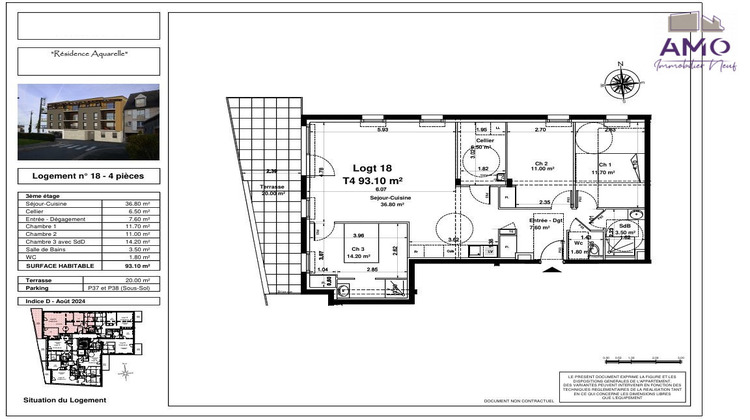 Ma-Cabane - Vente Appartement Saint-Jean-le-Blanc, 93 m²