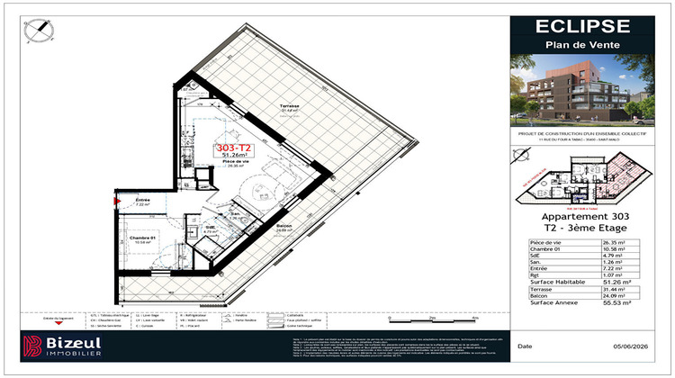 Ma-Cabane - Vente Appartement SAINT-MALO, 51 m²
