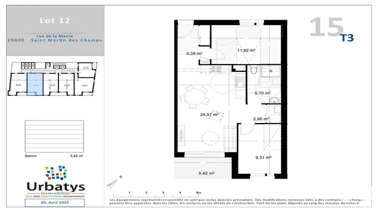 Ma-Cabane - Vente Appartement Saint-Martin-des-Champs, 59 m²