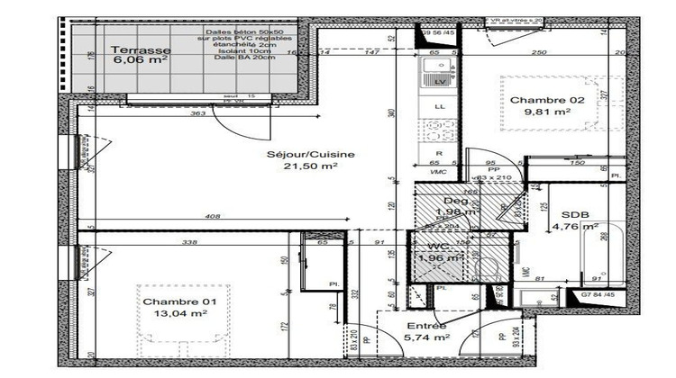 Ma-Cabane - Vente Appartement Saint-Priest, 59 m²