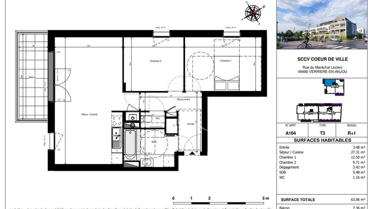 Ma-Cabane - Vente Appartement SAINT-SYLVAIN-D'ANJOU, 63 m²