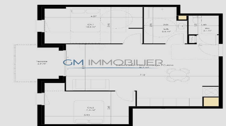 Ma-Cabane - Vente Appartement Saint-Vincent-de-Tyrosse, 65 m²