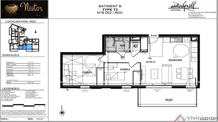 Ma-Cabane - Vente Appartement Sassenage, 62 m²