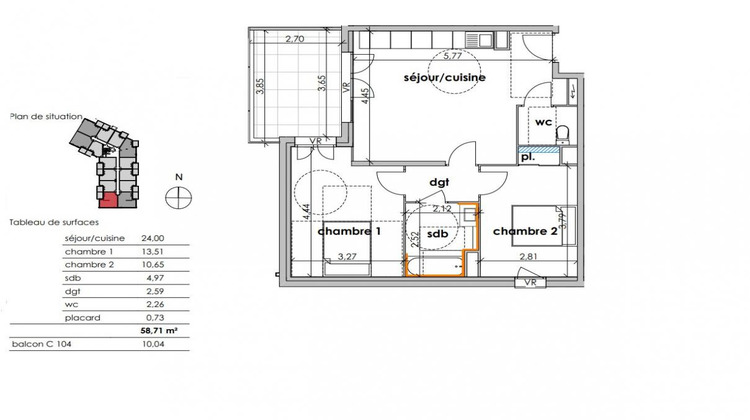 Ma-Cabane - Vente Appartement SAUVIAN, 58 m²