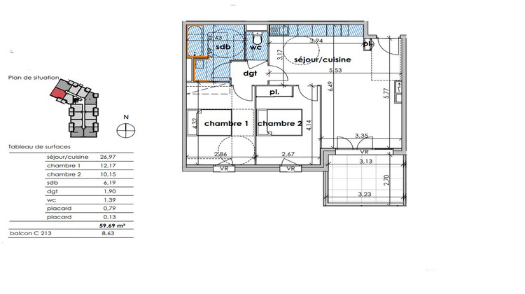 Ma-Cabane - Vente Appartement SAUVIAN, 59 m²