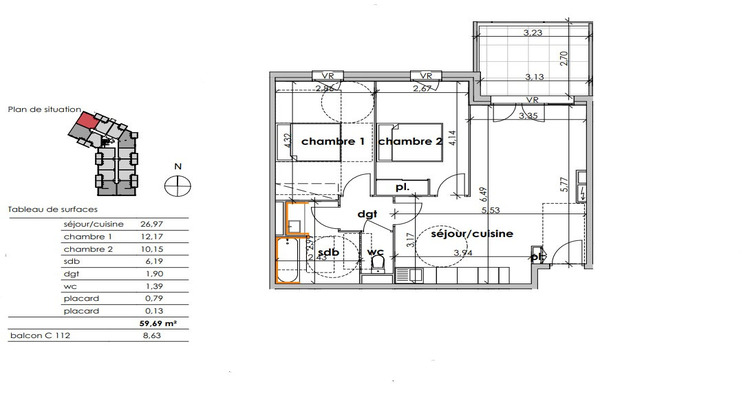 Ma-Cabane - Vente Appartement SAUVIAN, 59 m²