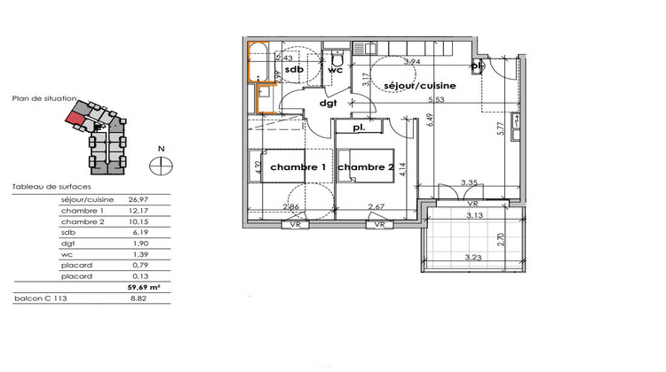 Ma-Cabane - Vente Appartement SAUVIAN, 59 m²