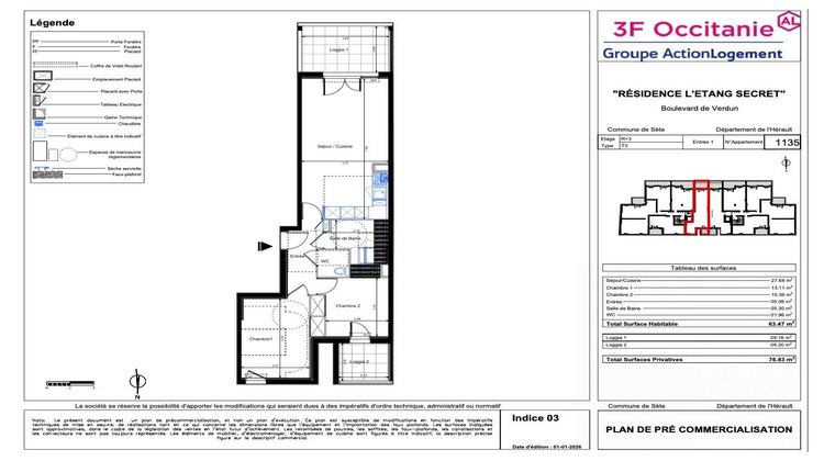 Ma-Cabane - Vente Appartement Sète, 63 m²