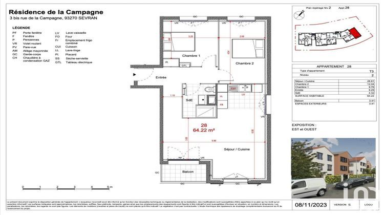 Ma-Cabane - Vente Appartement Sevran, 64 m²
