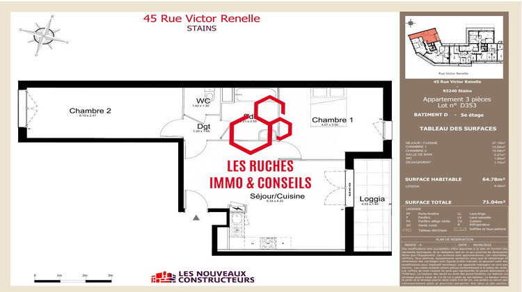 Ma-Cabane - Vente Appartement Stains, 64 m²