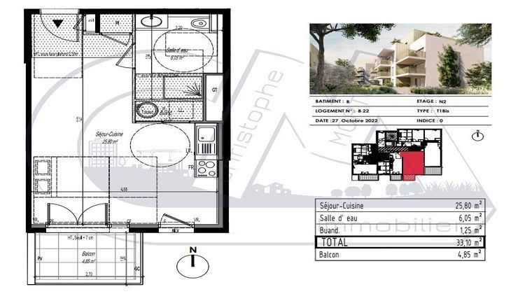 Ma-Cabane - Vente Appartement TASSIN-LA-DEMI-LUNE, 33 m²