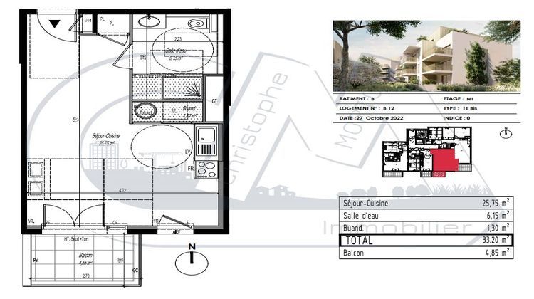 Ma-Cabane - Vente Appartement TASSIN-LA-DEMI-LUNE, 33 m²