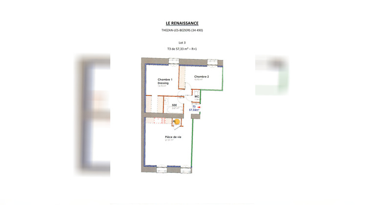 Ma-Cabane - Vente Appartement THEZAN-LES-BEZIERS, 57 m²