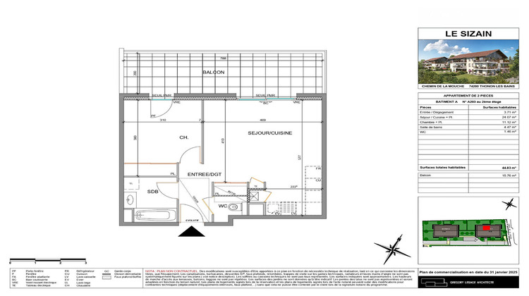 Ma-Cabane - Vente Appartement THONON-LES-BAINS, 44 m²