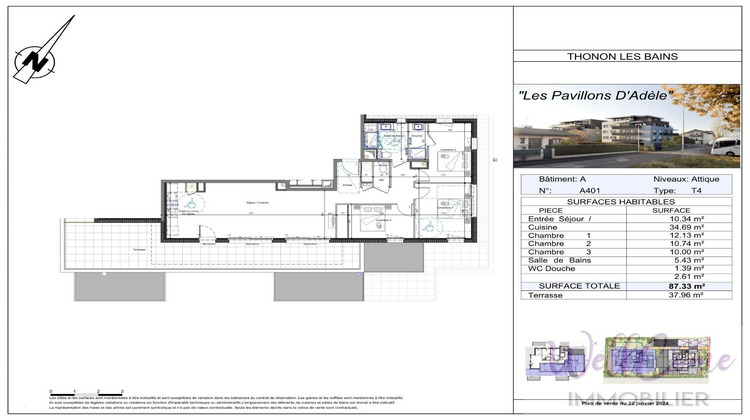 Ma-Cabane - Vente Appartement THONON LES BAINS, 87 m²