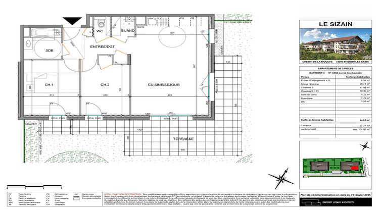 Ma-Cabane - Vente Appartement THONON-LES-BAINS, 64 m²