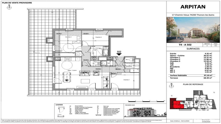 Ma-Cabane - Vente Appartement Thonon-les-Bains, 97 m²