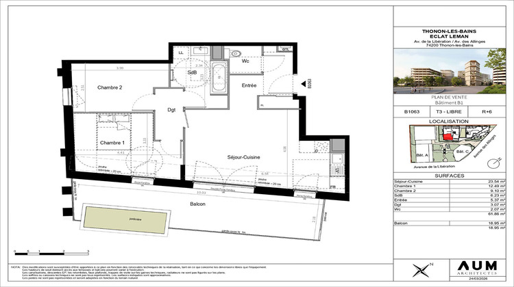 Ma-Cabane - Vente Appartement THONON-LES-BAINS, 61 m²