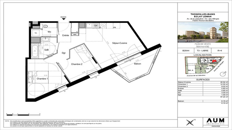 Ma-Cabane - Vente Appartement THONON-LES-BAINS, 57 m²