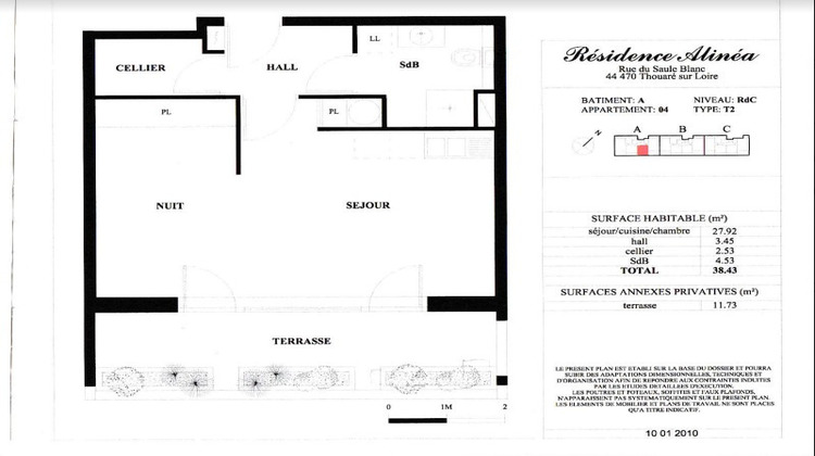 Ma-Cabane - Vente Appartement THOUARE-SUR-LOIRE, 38 m²