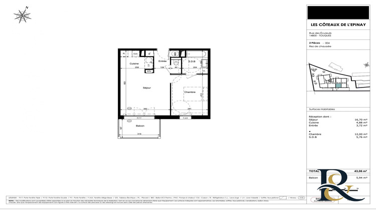 Ma-Cabane - Vente Appartement Touques, 43 m²