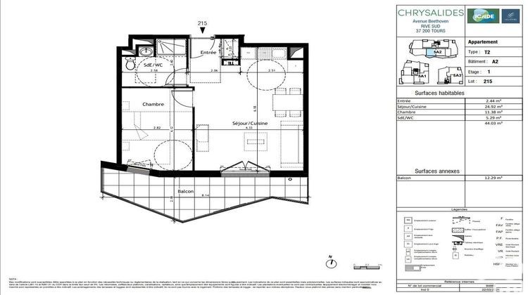 Ma-Cabane - Vente Appartement Tours, 44 m²